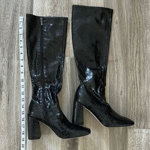 Franco Sarto Faux Crocodile Knee-High Boots